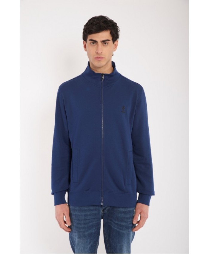 felpa zip Datch lupetto blu